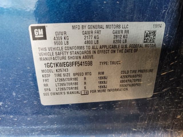 2015 Deep Ocean Blue Chevrolet Silverado 2500HD LTZ 4X4 Truck