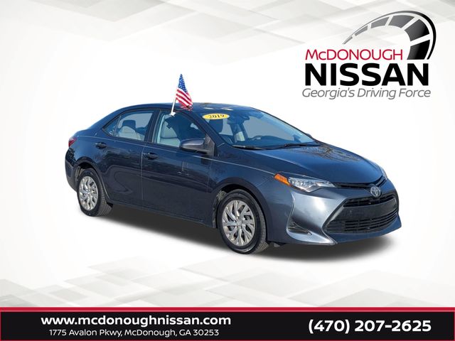 Blue 2019 Toyota Corolla LE Sedan Front-Wheel Drive Continuously Variable Transmission