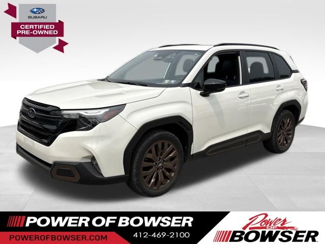 Crystal White Pearl 2025 Subaru Forester SUV / Crossover All-Wheel Drive Continuously Variable Transmission