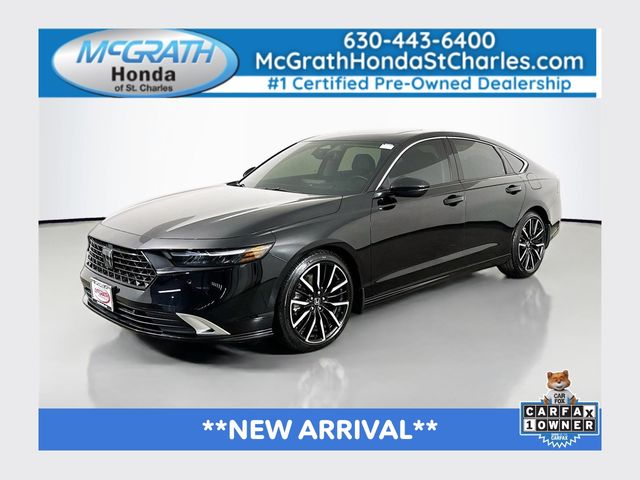 Crystal Black Pearl 2024 Honda Accord Hybrid Touring FWD Sedan Front-Wheel Drive Continuously Variable Transmission