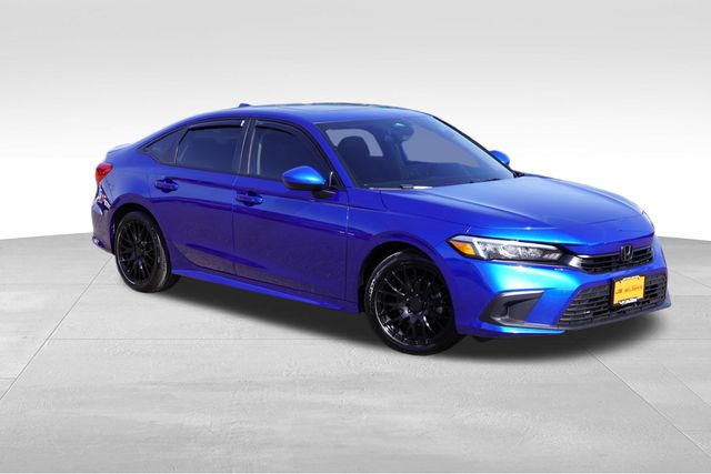 Aegean Blue Metallic 2024 Honda Civic EX FWD Sedan Front-Wheel Drive Continuously Variable Transmission