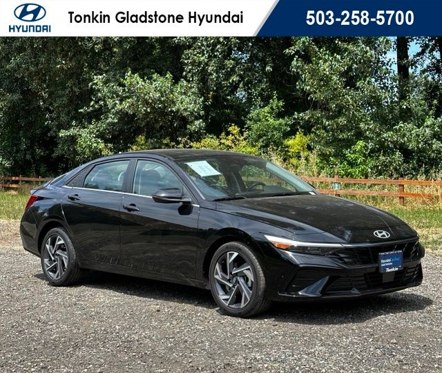 Abyss Black 2025 Hyundai Elantra Hybrid Sedan Front-Wheel Drive 6-Speed Dual Clutch