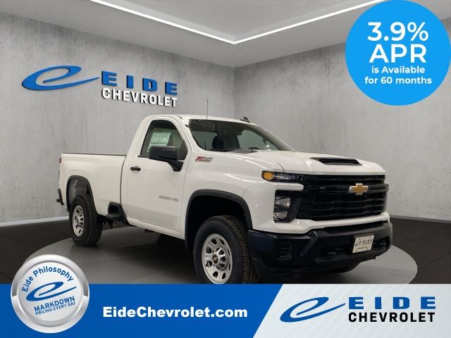 Summit White 2025 Chevrolet Silverado 2500HD Work Truck Regular Cab LB 4WD Pickup Truck Four-Wheel Drive Automatic