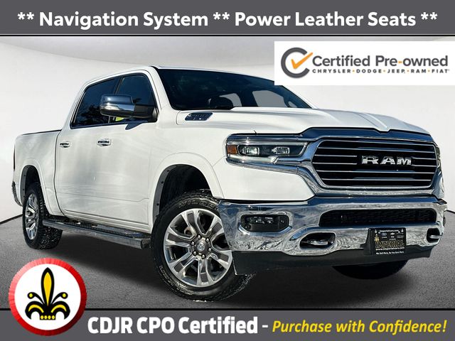 Bright White Clearcoat 2022 RAM 1500 Limited Longhorn Crew Cab 4WD Pickup Truck Four-Wheel Drive 8-Speed Automatic