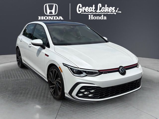 Opal White Pearl 2024 Volkswagen Golf GTI Hatchback Front-Wheel Drive 7-Speed Dual Clutch