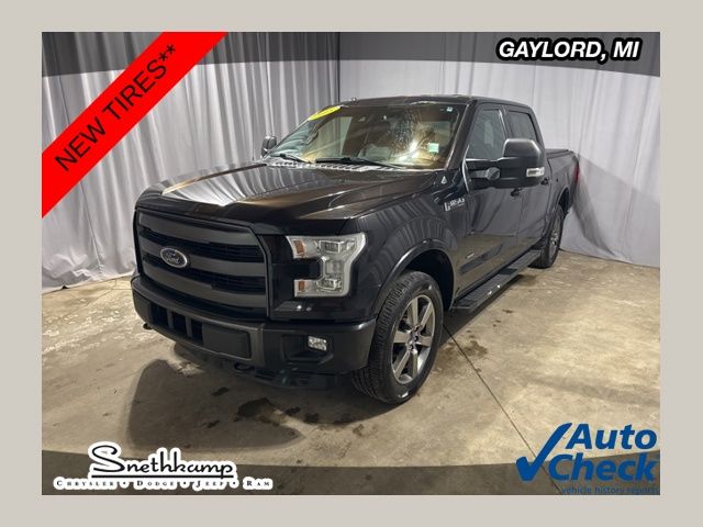 Tuxedo Black Metallic 2015 Ford F-150 Lariat SuperCrew 4WD Pickup Truck Four-Wheel Drive 6-Speed Automatic