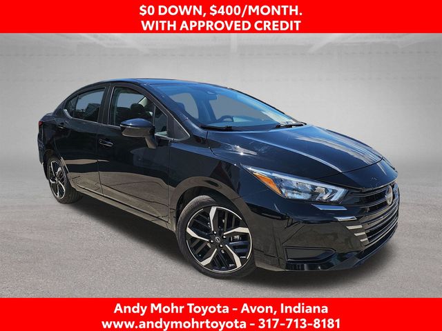 Super Black 2025 Nissan Versa Sedan Front-Wheel Drive Continuously Variable Transmission