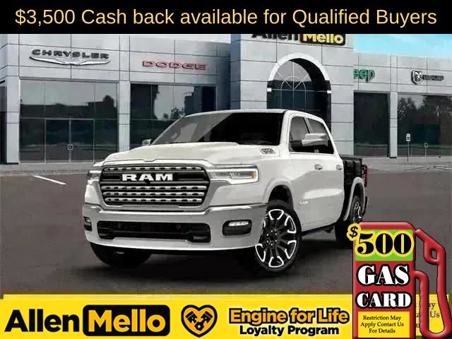 Bright White Clearcoat 2026 RAM 1500 Limited Crew Cab 4WD Pickup Truck Four-Wheel Drive 8-Speed Automatic