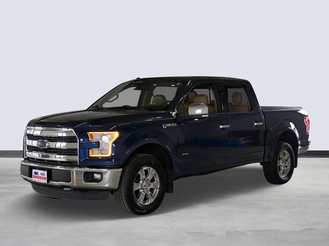 Blue 2015 Ford F-150 Lariat SuperCrew 4WD Pickup Truck Four-Wheel Drive 6-Speed Automatic