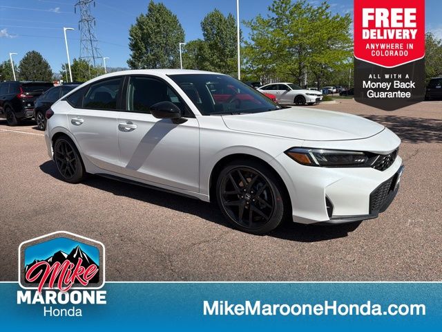 Platinum White Pearl 2026 Honda Civic Hatchback Sport FWD Hatchback Front-Wheel Drive Continuously Variable Transmission