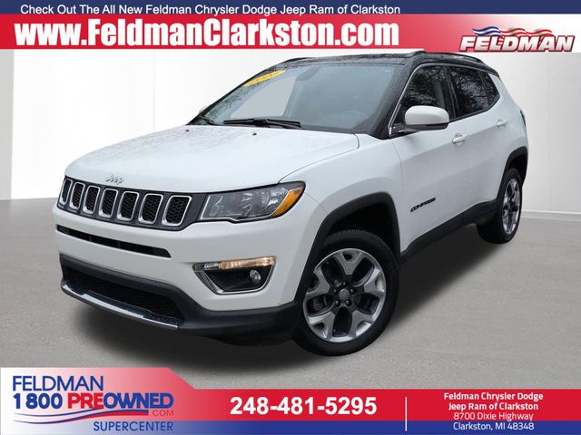 White Clearcoat 2020 Jeep Compass Limited 4WD SUV / Crossover Four-Wheel Drive 9-Speed Automatic