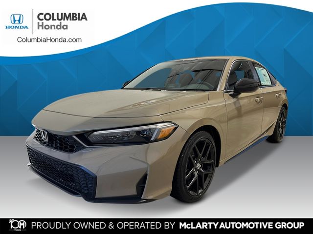 Sand Dune Pearl 2026 Honda Civic Hatchback Sport FWD Hatchback Front-Wheel Drive Continuously Variable Transmission