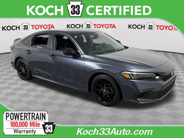 Morning Mist Metallic 2024 Honda Civic Sport FWD Sedan Front-Wheel Drive Continuously Variable Transmission