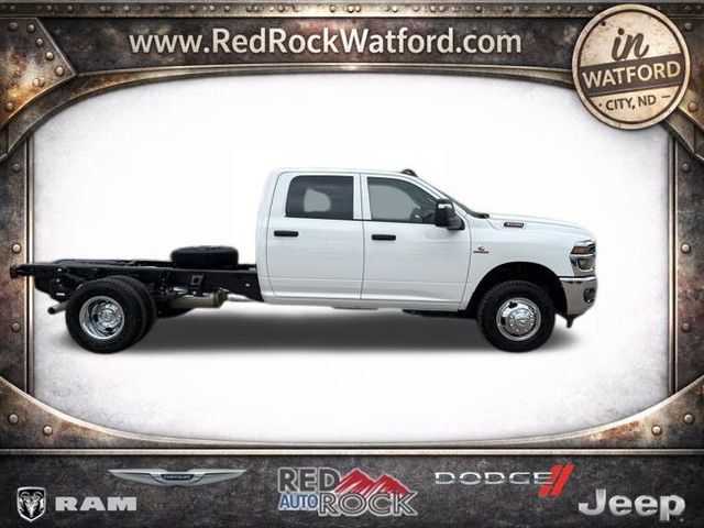 Bright White Clearcoat 2026 RAM 3500 Chassis Tradesman Crew Cab LB DRW 4WD Pickup Truck Four-Wheel Drive 8-Speed Automatic