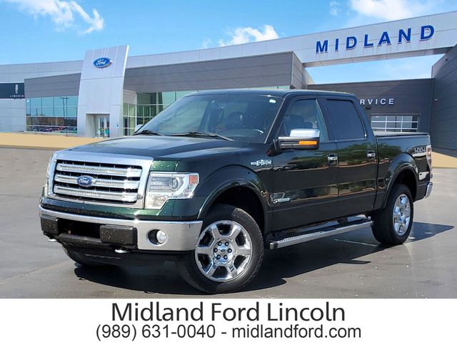 Green 2014 Ford F-150 Lariat SuperCrew 4WD Pickup Truck Four-Wheel Drive 6-Speed Automatic