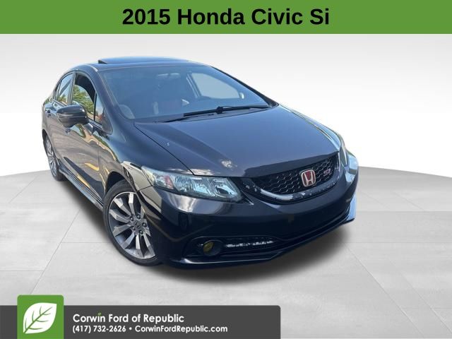 Black 2015 Honda Civic Si Sedan Front-Wheel Drive 6-Speed Manual