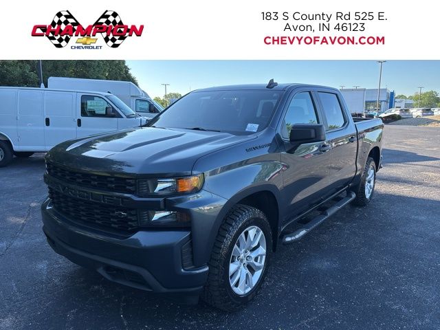 Shadow Gray Metallic 2020 Chevrolet Silverado 1500 Custom Crew Cab 4WD Pickup Truck Four-Wheel Drive 6-Speed Automatic Overdrive