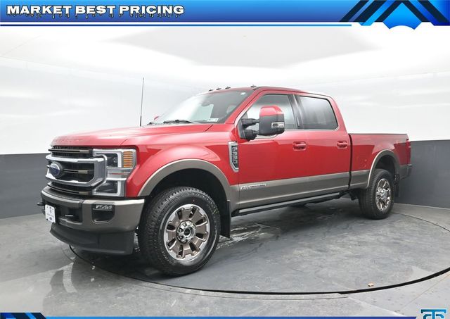 Red 2022 Ford F-350 Super Duty King Ranch Crew Cab 4WD Pickup Truck Four-Wheel Drive Automatic