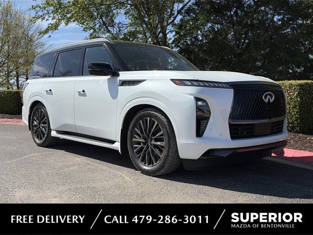 Radiant White/Black Obsidian 2026 INFINITI QX80 Autograph 4WD SUV / Crossover All-Wheel Drive 9-Speed Automatic