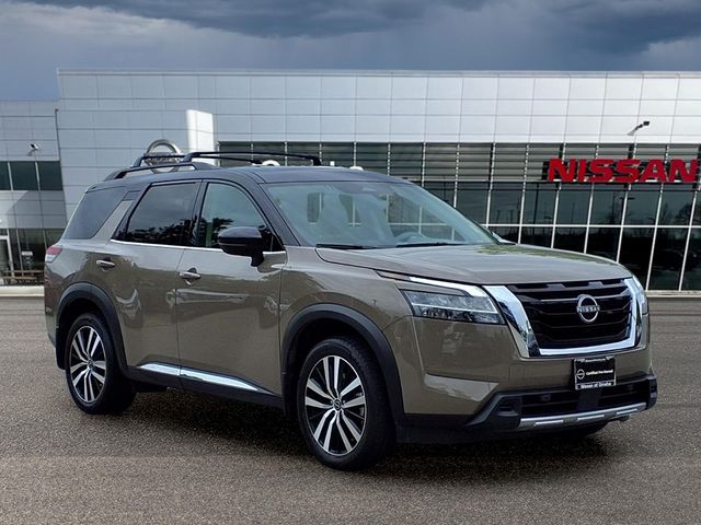 Baja Storm/Super Black Roof 2023 Nissan Pathfinder Platinum 4WD SUV / Crossover All-Wheel Drive 9-Speed Automatic