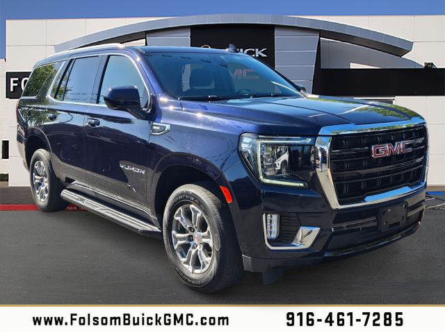 Midnight Blue Metallic 2022 GMC Yukon SLE RWD SUV / Crossover 4X2
