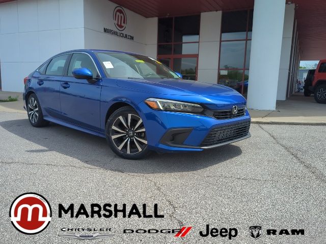 Blue 2023 Honda Civic Sedan Front-Wheel Drive Continuously Variable Transmission