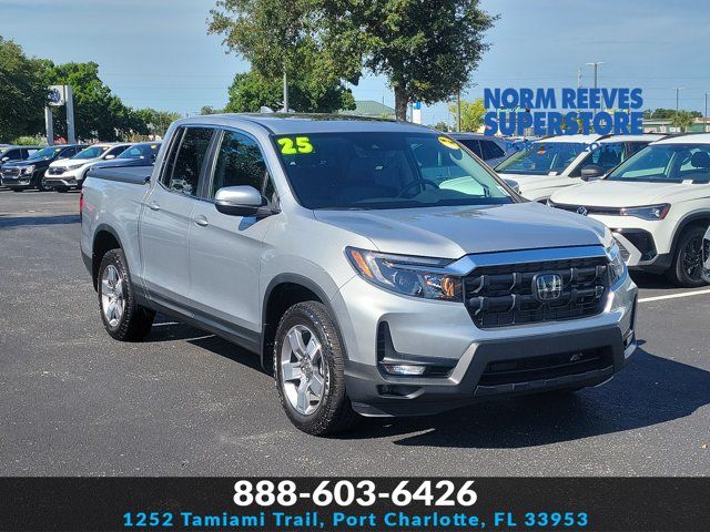 Silver 2025 Honda Ridgeline RTL AWD Pickup Truck All-Wheel Drive 9-Speed Automatic