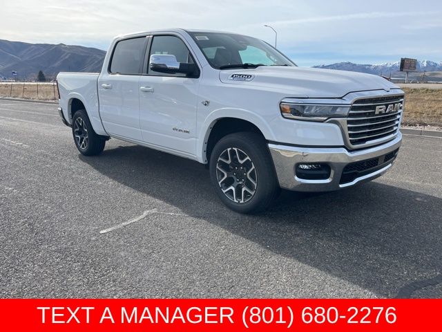 Bright White Clearcoat 2026 RAM 1500 Laramie Crew Cab 4WD Pickup Truck Four-Wheel Drive 8-Speed Automatic