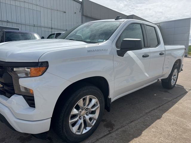 Summit White 2023 Chevrolet Silverado 1500 Custom Double Cab RWD Pickup Truck 4X2 8-Speed Automatic