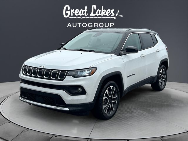 Bright White Clearcoat 2022 Jeep Compass Limited 4WD SUV / Crossover Four-Wheel Drive 9-Speed Automatic