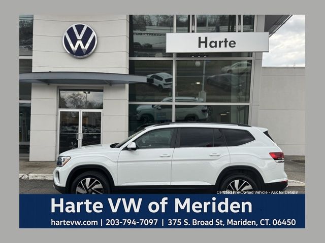 Opal White Pearl 2025 Volkswagen Atlas SE 4Motion with Technology SUV / Crossover All-Wheel Drive 8-Speed Automatic