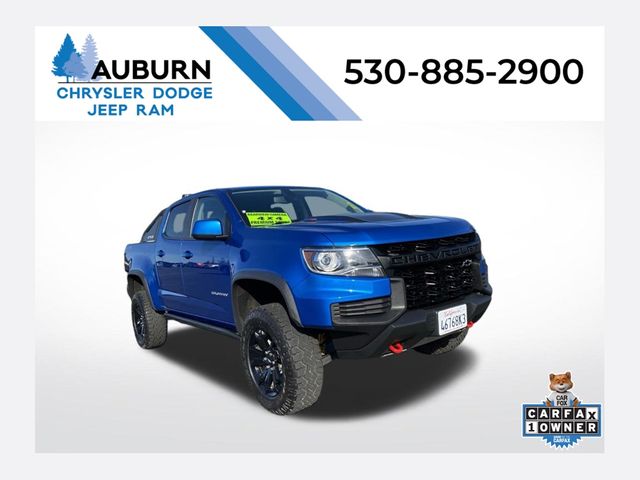 Bright Blue Metallic 2022 Chevrolet Colorado Pickup Truck Four-Wheel Drive 6-Speed Automatic