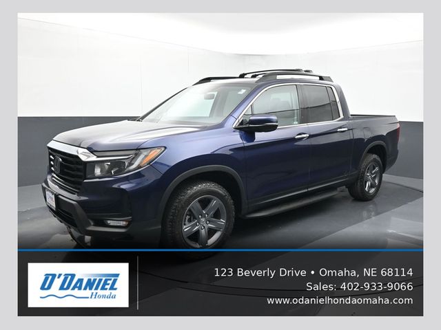 Blue 2023 Honda Ridgeline Pickup Truck All-Wheel Drive 9-Speed Automatic