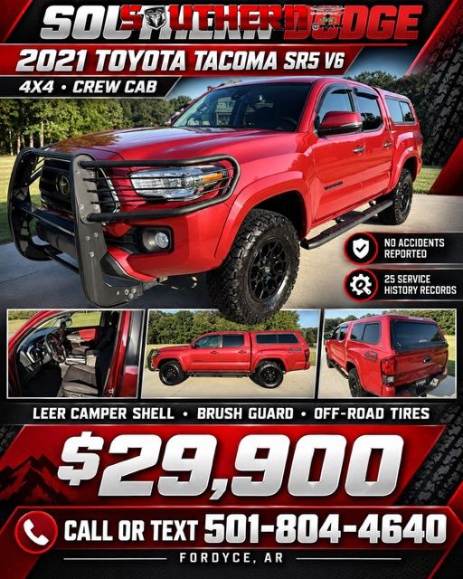 Barcelona Red Metallic 2021 Toyota Tacoma Pickup Truck Four-Wheel Drive 6-Speed Automatic