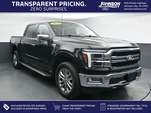 Black Metallic 2024 Ford F-150 Lariat SuperCrew 4WD Pickup Truck Four-Wheel Drive Automatic