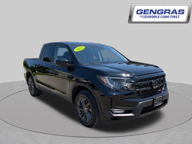 Crystal Black Pearl 2025 Honda Ridgeline Pickup Truck All-Wheel Drive 9-Speed Automatic