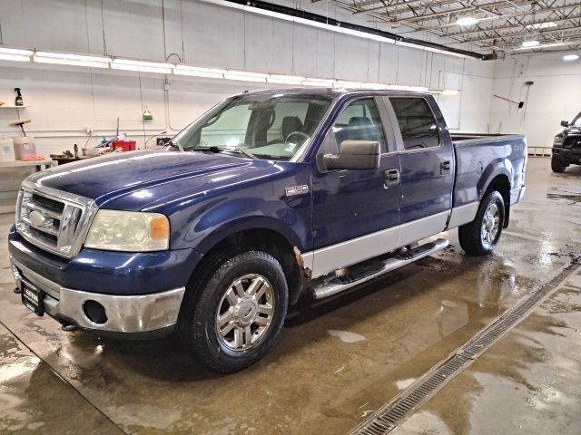 Blue / Silver 2007 Ford F-150 Lariat SuperCrew 5.5ft Bed 4WD Pickup Truck Four-Wheel Drive 4-Speed Automatic Overdrive