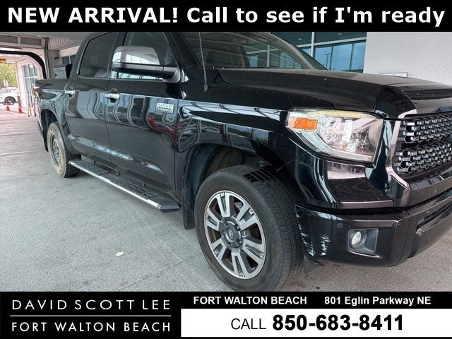 Midnight Black Metallic 2019 Toyota Tundra Platinum CrewMax 5.7L 4WD Pickup Truck Four-Wheel Drive 6-Speed Automatic
