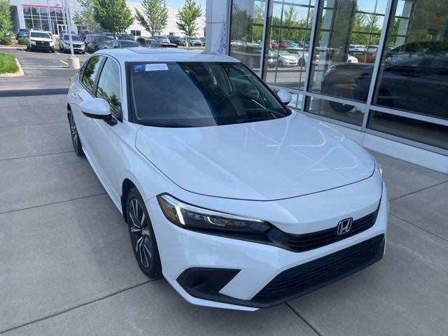 Platinum White Pearl 2023 Honda Civic EX FWD Sedan Front-Wheel Drive Continuously Variable Transmission