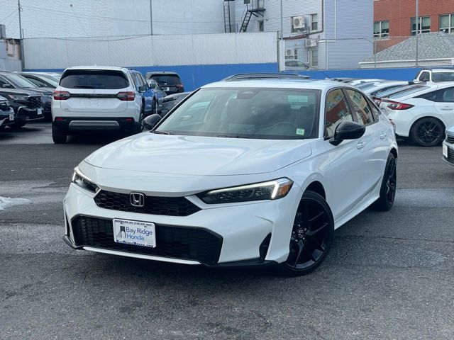 Platinum White Pearl 2025 Honda Civic Hybrid Sport Sedan FWD Sedan Front-Wheel Drive Continuously Variable Transmission