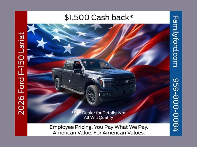 Antimatter Blue Metallic 2026 Ford F-150 Lariat SuperCrew 4WD Pickup Truck Four-Wheel Drive Automatic