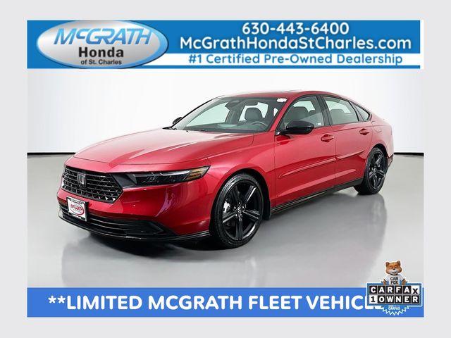 Radiant Red Metallic 2025 Honda Accord Hybrid Sport-L FWD Sedan Front-Wheel Drive Continuously Variable Transmission