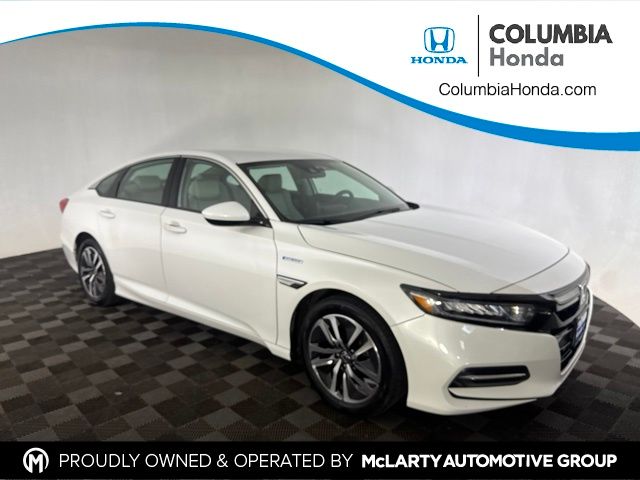 Platinum White Pearl 2019 Honda Accord Hybrid Sedan Front-Wheel Drive Continuously Variable Transmission
