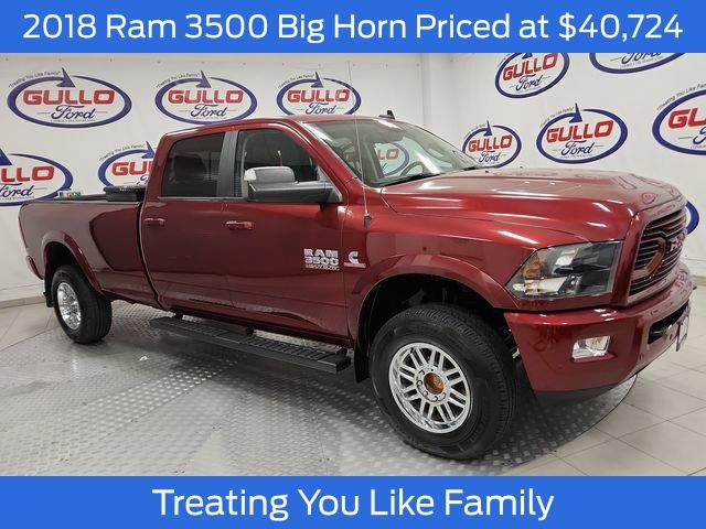 Delmonico Red Pearlcoat 2018 RAM 3500 Big Horn Crew Cab LB 4WD Pickup Truck Four-Wheel Drive 6-Speed Automatic
