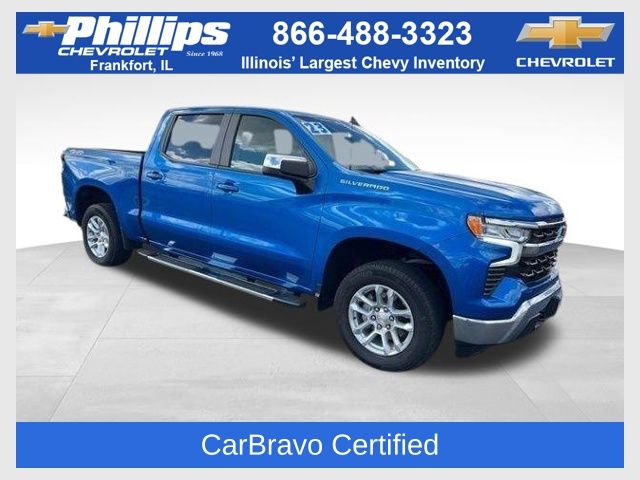 Glacier Blue Metallic 2023 Chevrolet Silverado 1500 LT Crew Cab 4WD Pickup Truck Four-Wheel Drive 8-Speed Automatic