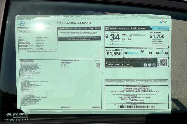 Used 2025 Hyundai Elantra For Sale in OLIVE BRANCH, MS
