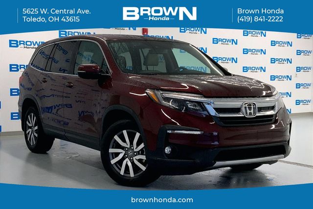 Red (Deep Scarlet Pearl) 2019 Honda Pilot EX-L AWD SUV / Crossover All-Wheel Drive 6-Speed Automatic
