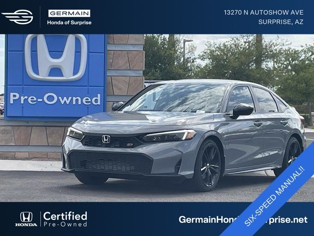 Urban Gray Pearl 2025 Honda Civic Sedan 6-Speed Manual