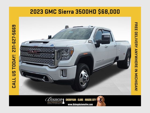 White Frost Tricoat 2023 GMC Sierra 3500HD Pickup Truck Four-Wheel Drive Automatic