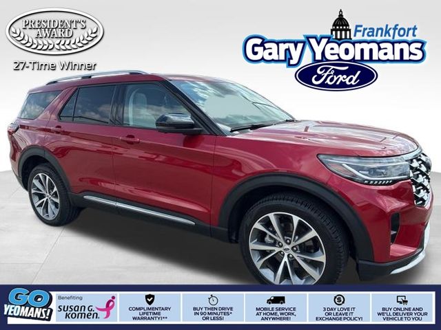 Rapid Red Metallic Tinted Clearcoat 2025 Ford Explorer Platinum AWD SUV / Crossover All-Wheel Drive Automatic
